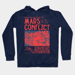 Mars Conflict / Vintage Comic Style Red Hoodie